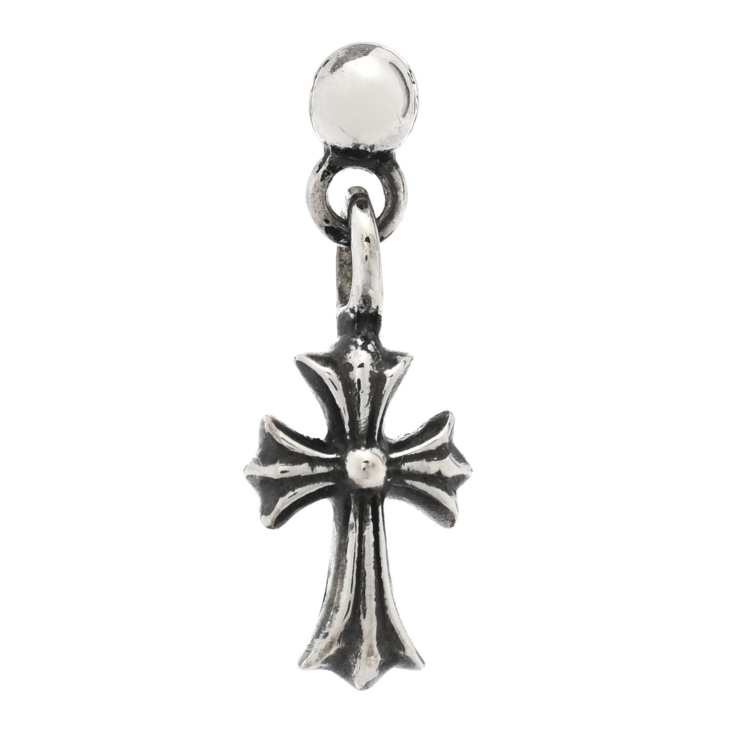 Chrome Hearts Sterling Silver Cross Drop Single Earring 1 of 4