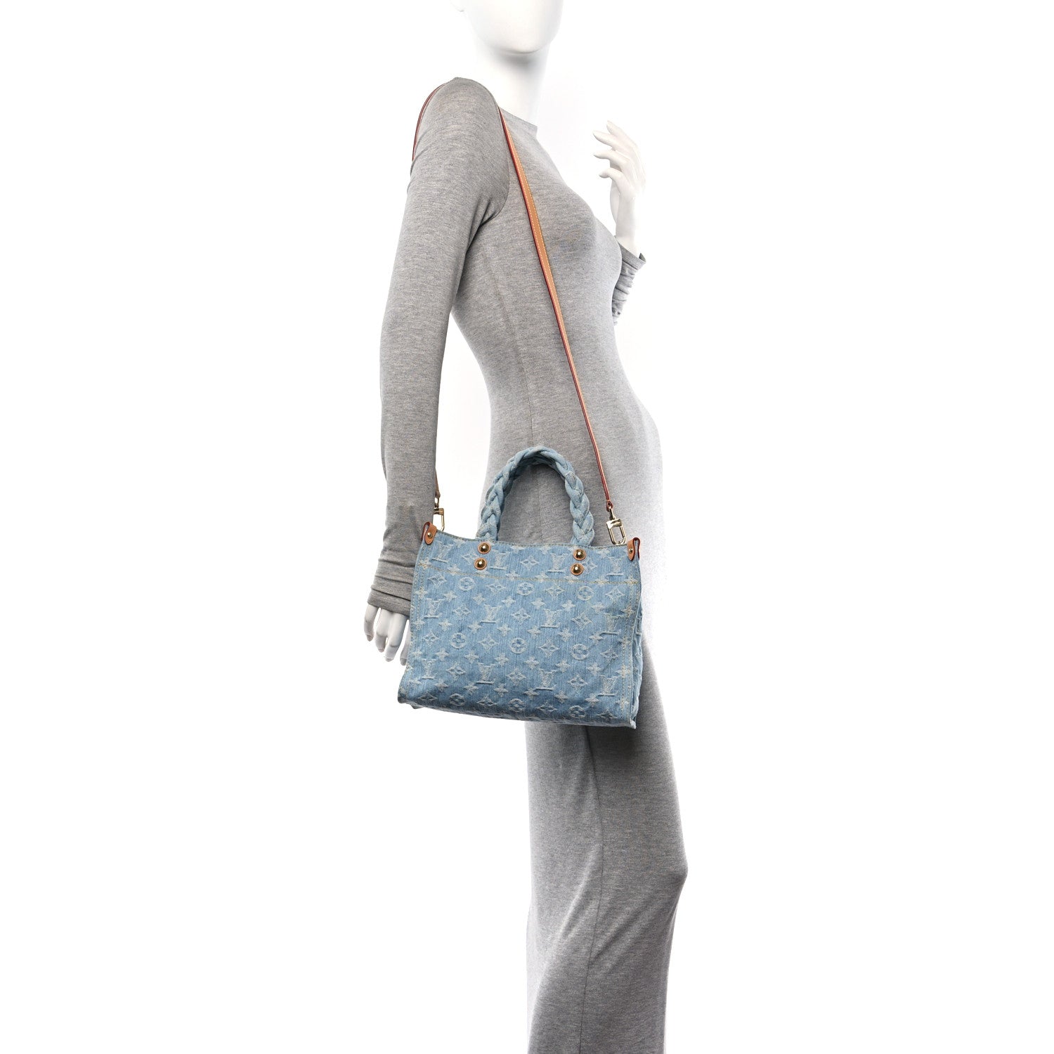 Louis Vuitton Monogram Washed Denim Let Go PM Sky Blue 2 of 9