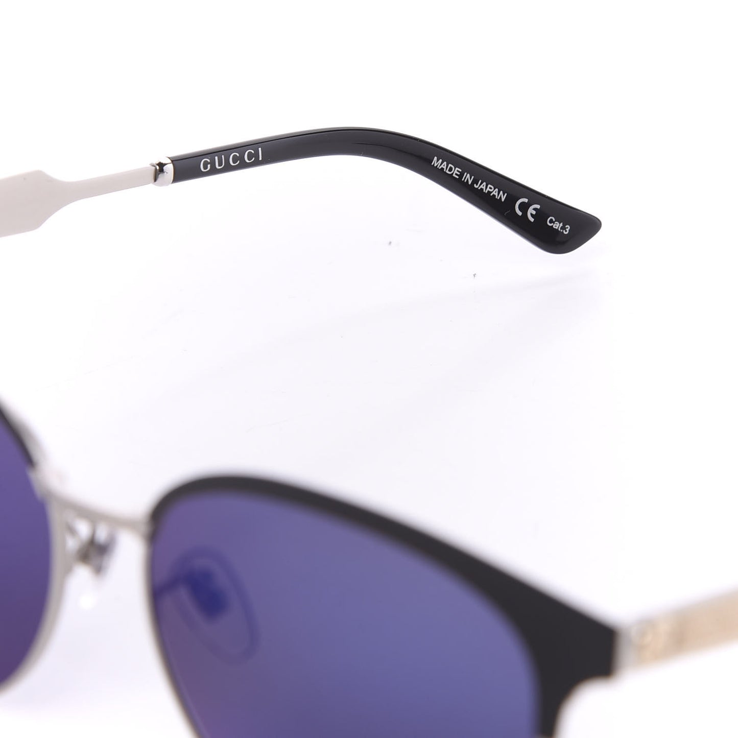 Round Metal GG0074SK Sunglasses Black Silver
