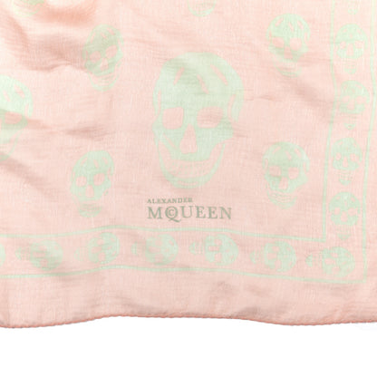 Alexander McQueen Silk Chiffon Skull Scarf Pink 2 of 3
