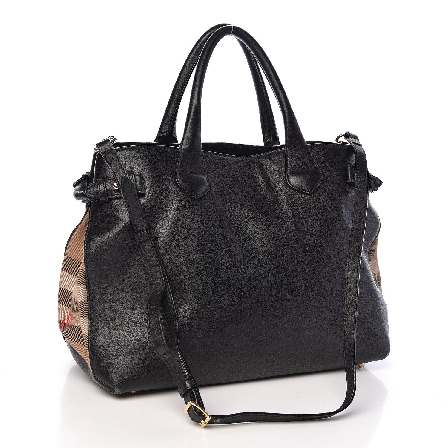 Burberry Smooth Calfskin Medium Banner Tote Black 3 of 16