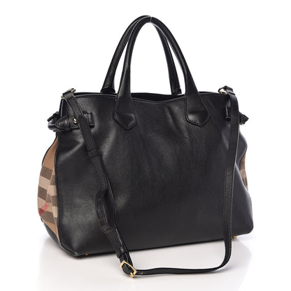 Burberry Smooth Calfskin Medium Banner Tote Black 3 of 16