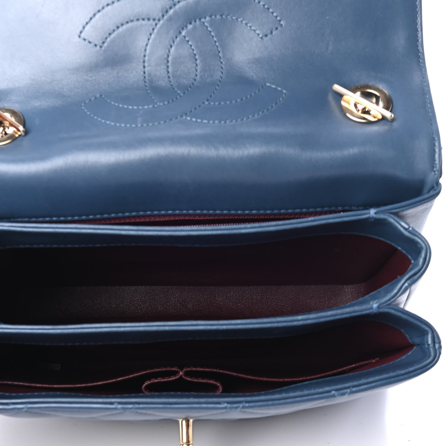 Chanel Lambskin Quilted Small Trendy CC Flap Dual Handle Bag Blue 4 of 4