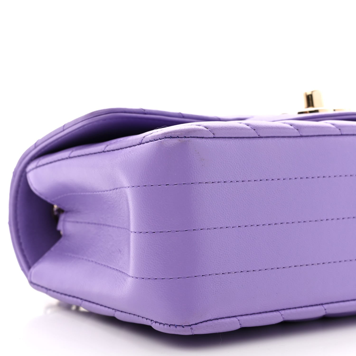 Chanel Lambskin Chevron Quilted Mini Rectangular Flap Purple 9 of 10