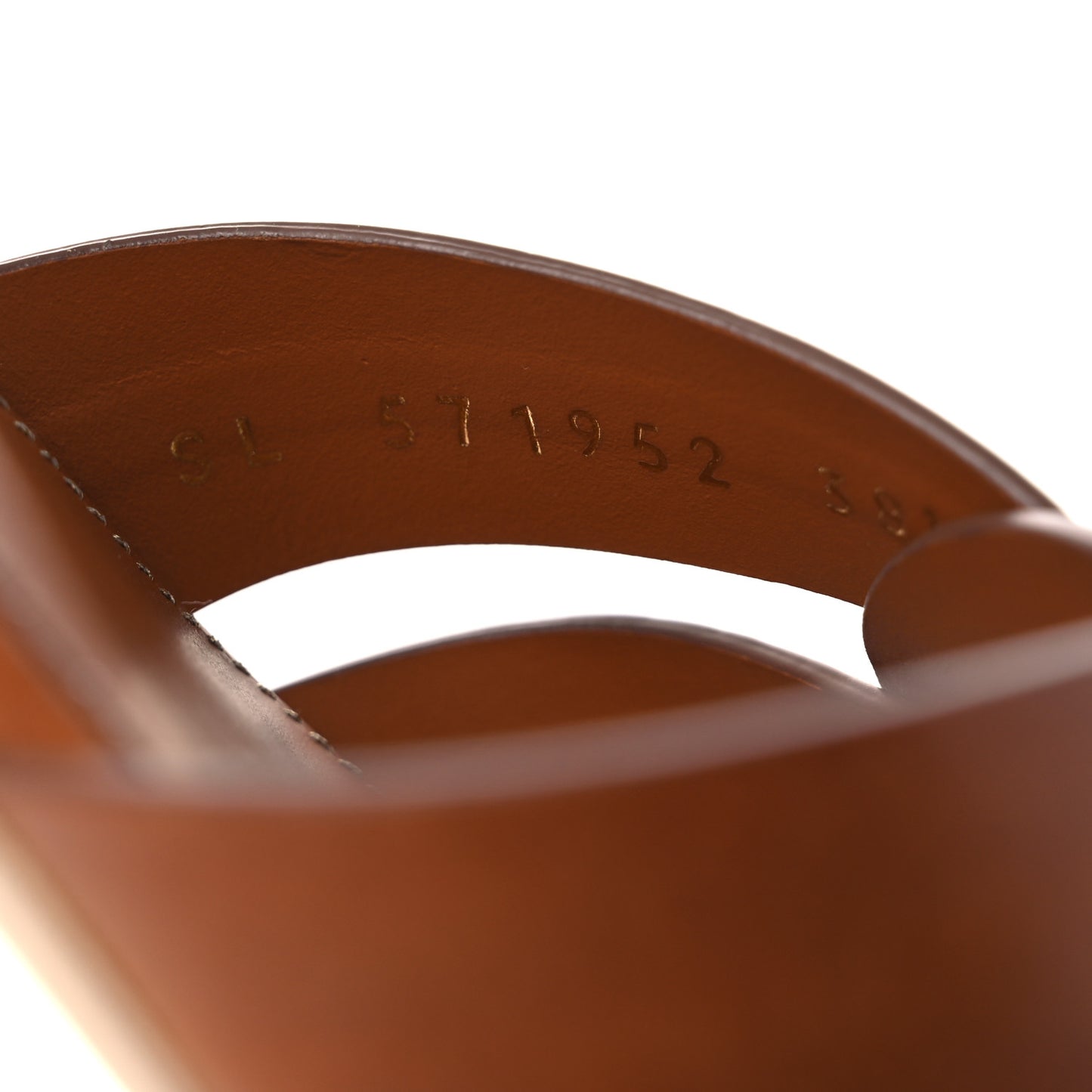 Calfskin Tribute 05 Slide Sandals 38.5 Amber