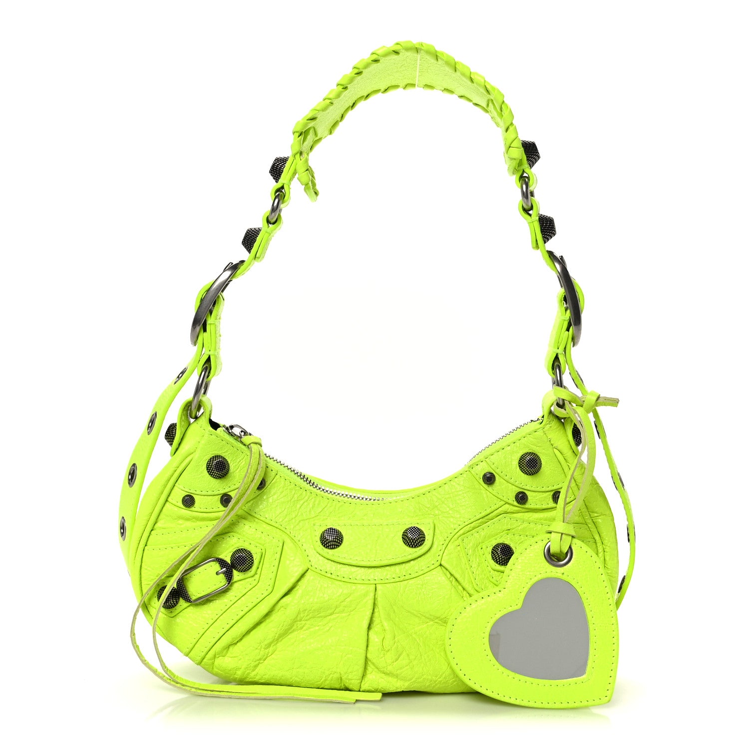 Balenciaga Agneau Arena Le Cagole Shoulder Bag XS Fluo Yellow 3 of 11