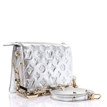 Louis Vuitton Satin Sequin Embroidered Monogram Coussin BB Silver 3 of 10