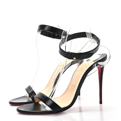 Christian Louboutin Shiny Nappa PVC Jonatina 100 Sandals 41 Black 3 of 7