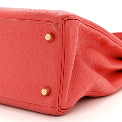 Hermes Taurillon Clemence Kelly Retourne 32 Rouge Pivoine 10 of 14