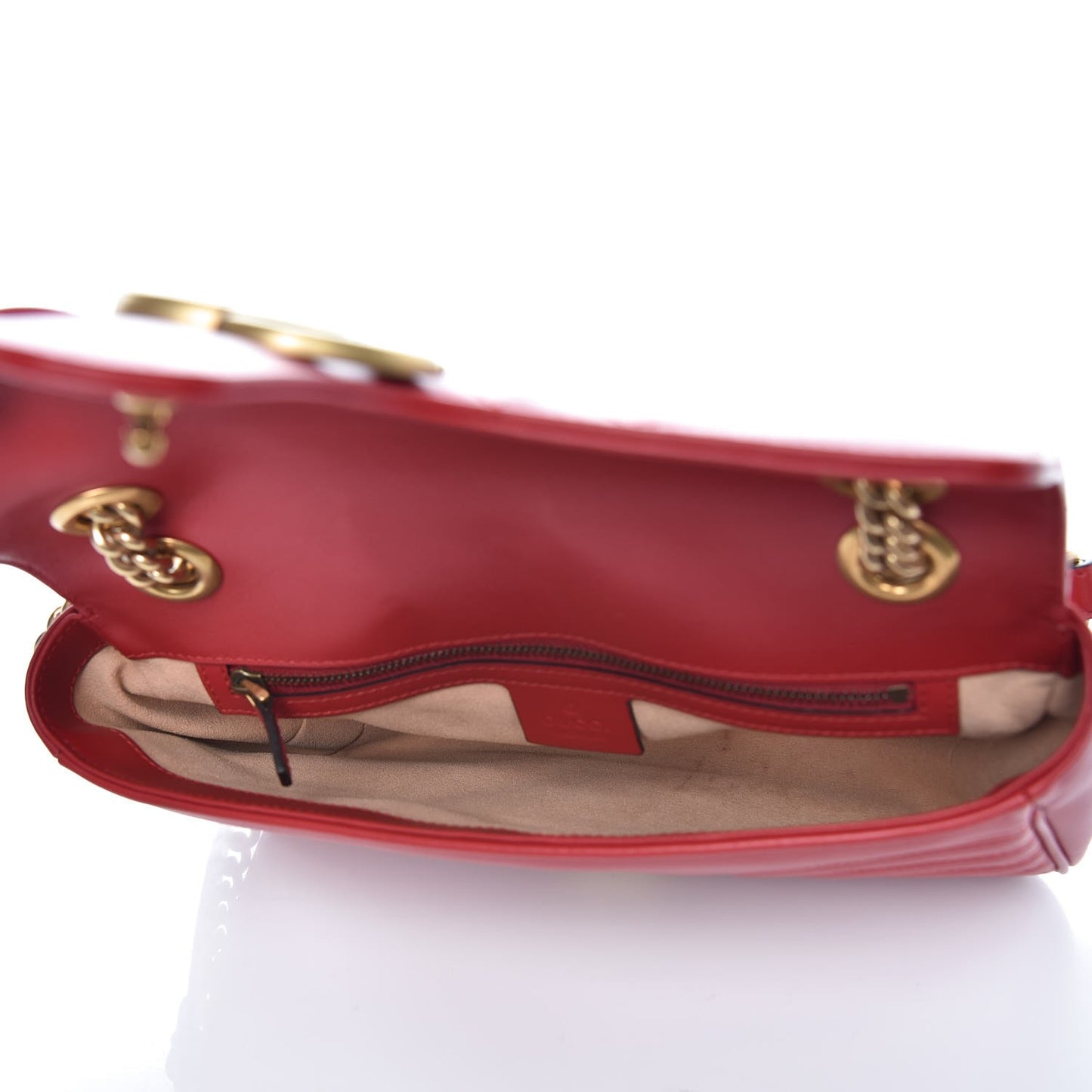 Calfskin Matelasse Small GG Marmont Shoulder Bag Hibiscus Red