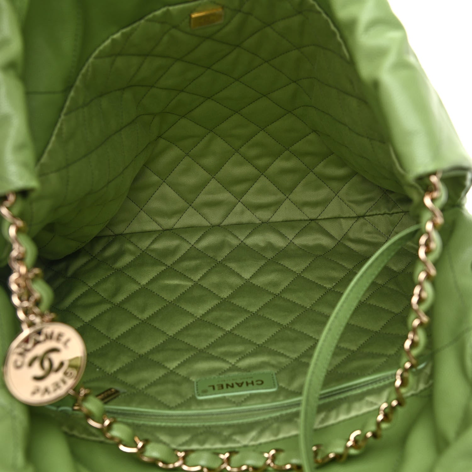 Chanel Shiny Caviar Quilted Chanel 22 Green 6 of 10