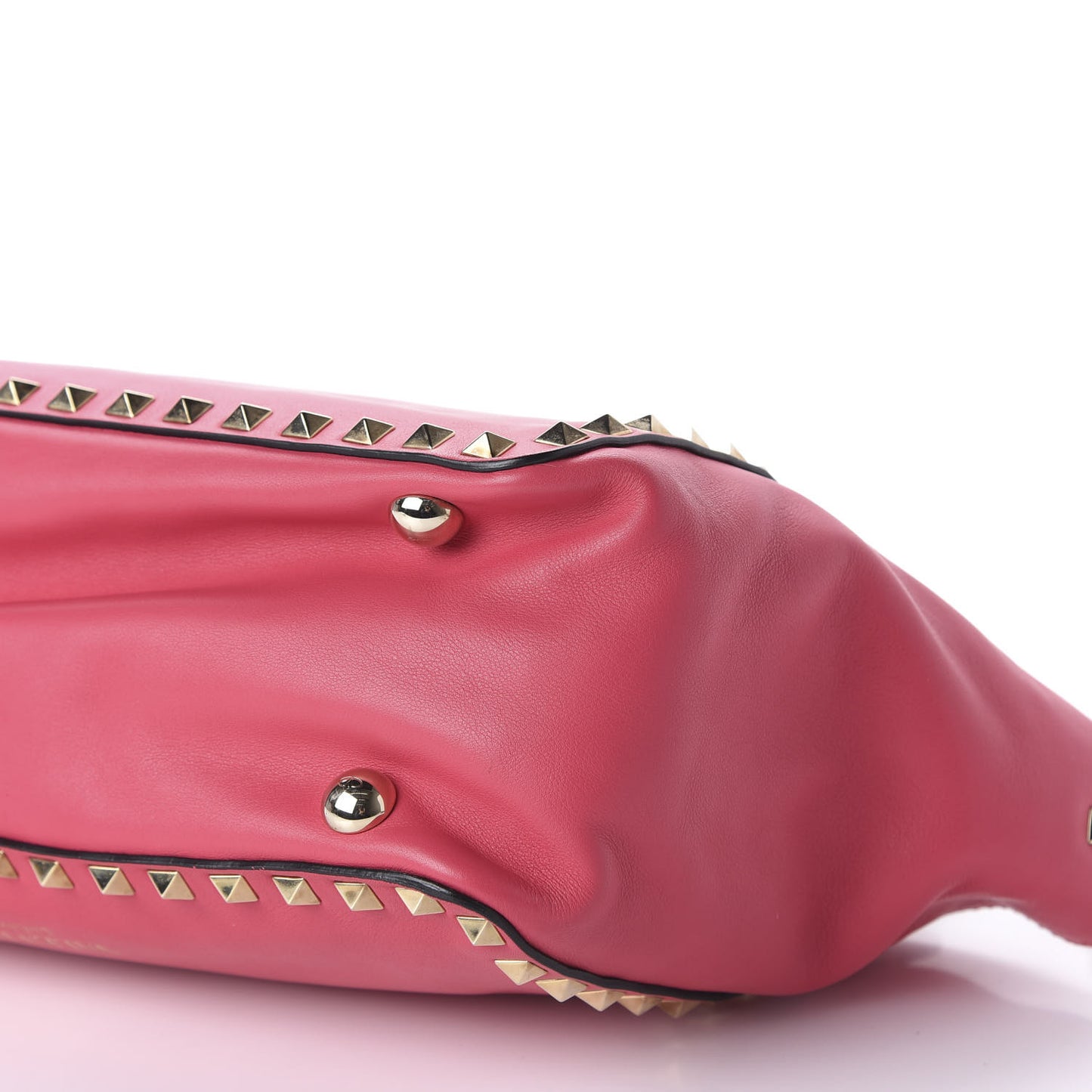Vitello Small Rockstud Tote Deep Rose
