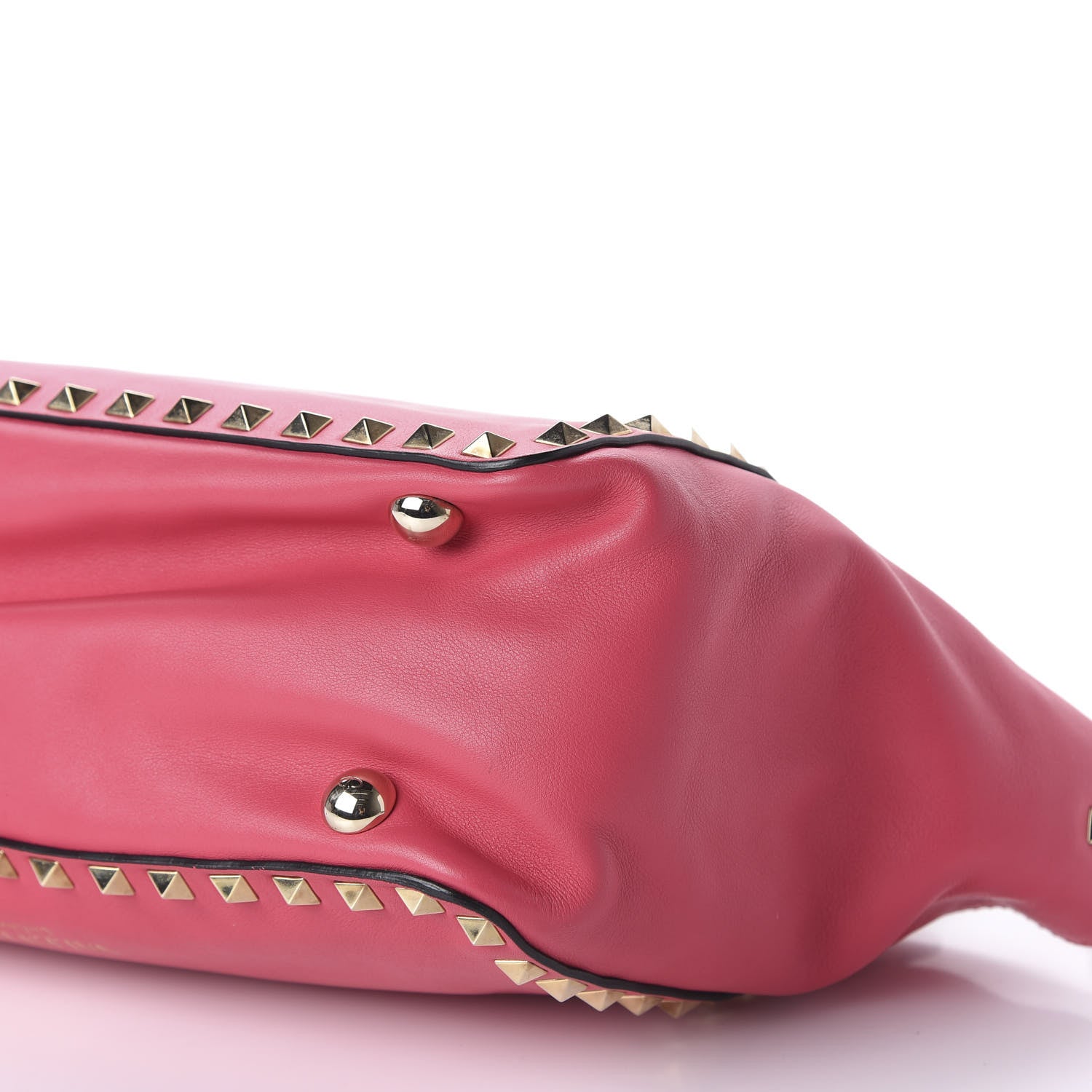Valentino Garavani Vitello Small Rockstud Tote Deep Rose 7 of 9
