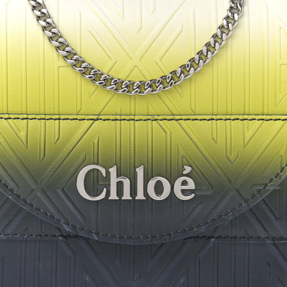 Chloe Calfskin Embossed Small Aby Lock Yellow Navy Blue 8 of 10