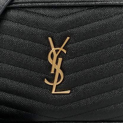 Saint Laurent Grain De Poudre Matelasse Monogram Mini Lou Camera Bag Black 8 of 10