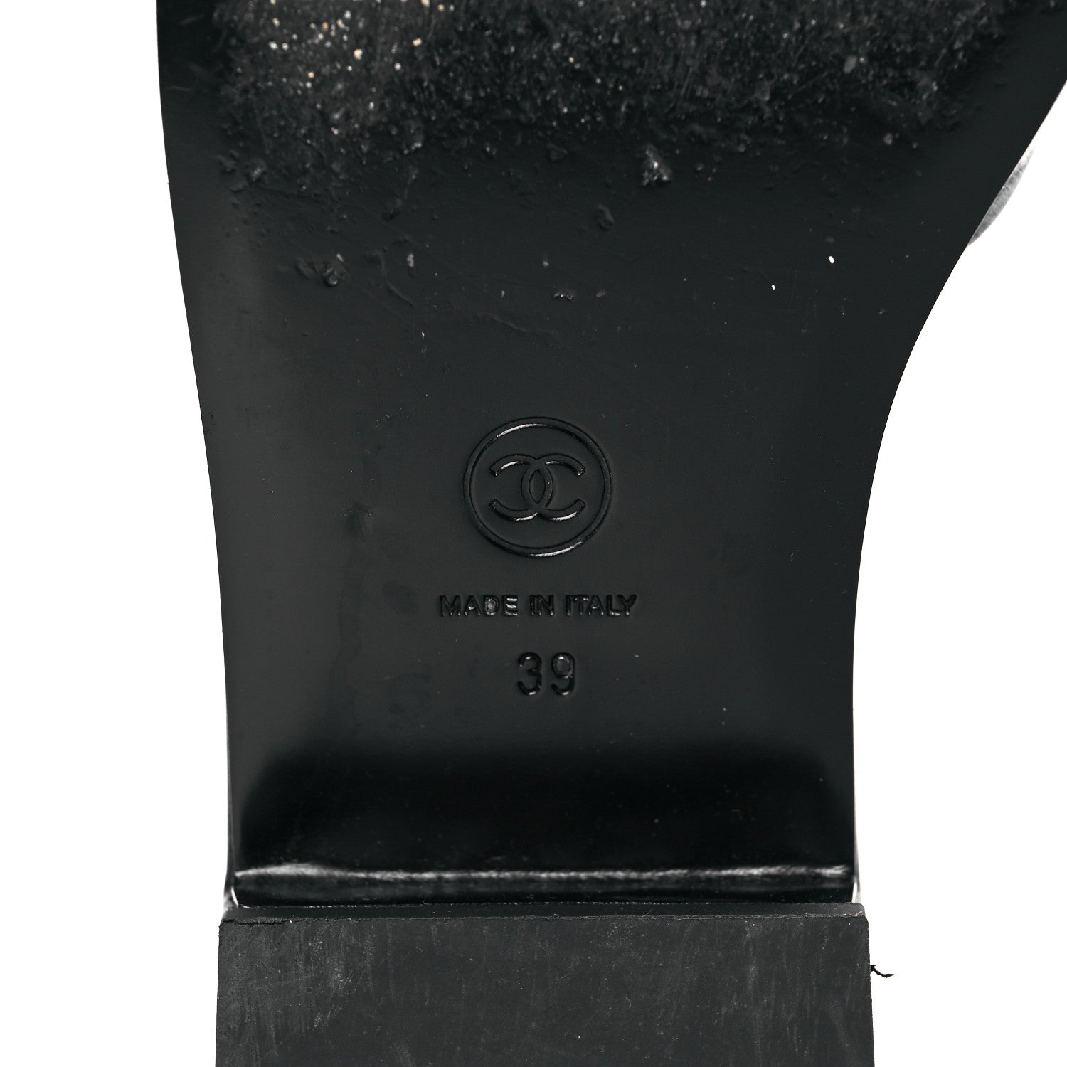 Chanel Lambskin Embroidered CC Mule Sandal 39 Black White 7 of 14