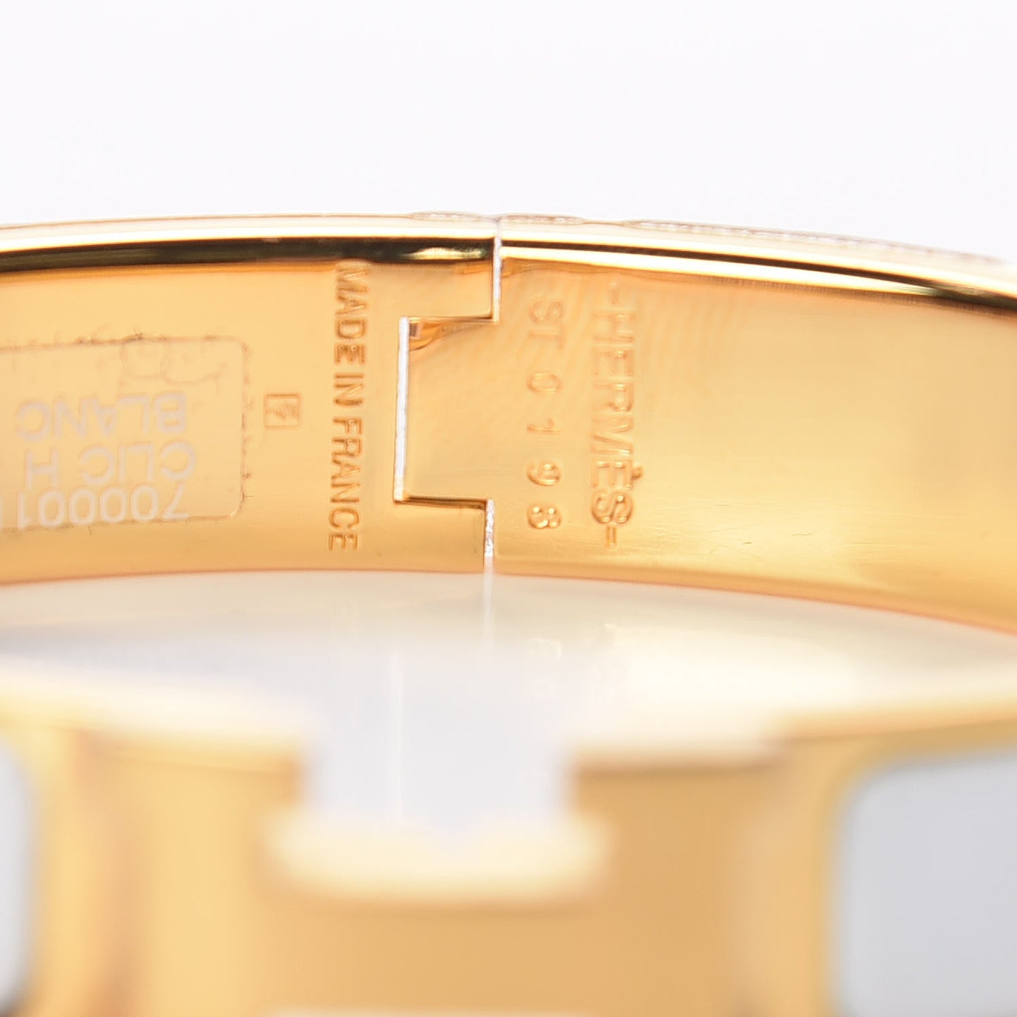 Enamel Narrow Clic Clac H Bracelet PM White