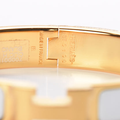 Hermes Enamel Narrow Clic Clac H Bracelet PM White 4 of 5