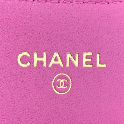Chanel Lambskin Quilted Flap Card Holder Wallet Blue Pink 6 of 12