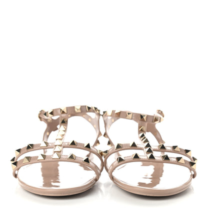 Valentino Garavani PVC Jelly Rockstud Caged Sandals 40 Poudre 2 of 10