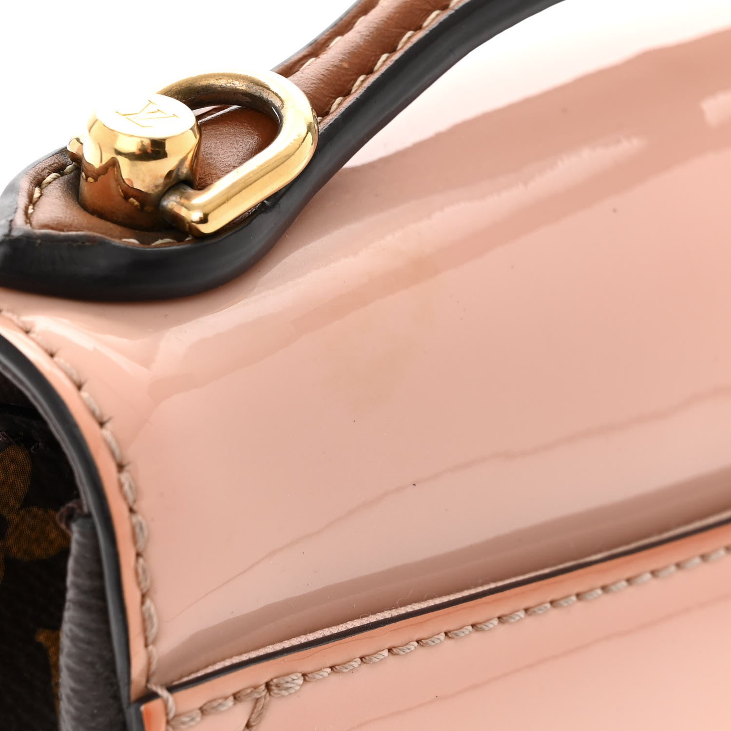 Louis Vuitton Patent Calfskin Monogram Cherrywood BB Rose Ballerine 13 of 17