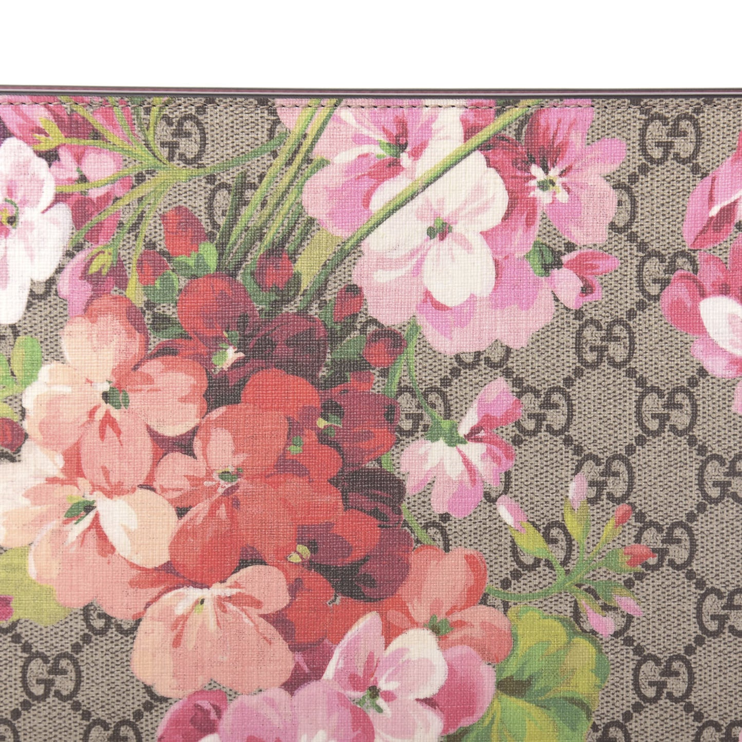 GG Supreme Monogram Blooms Large Cosmetic Case Beige Multicolor Dry Rose