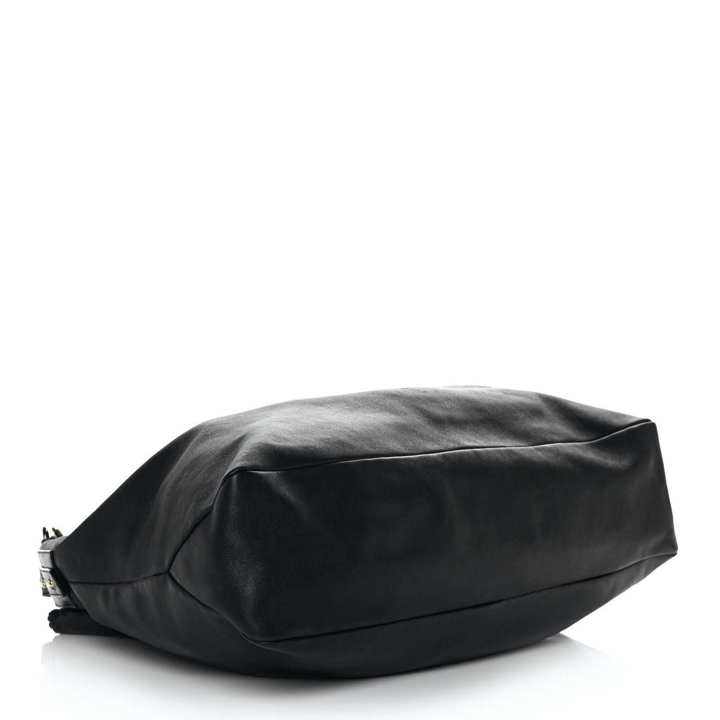 Calfskin Large Horsebit Chain Hobo Black