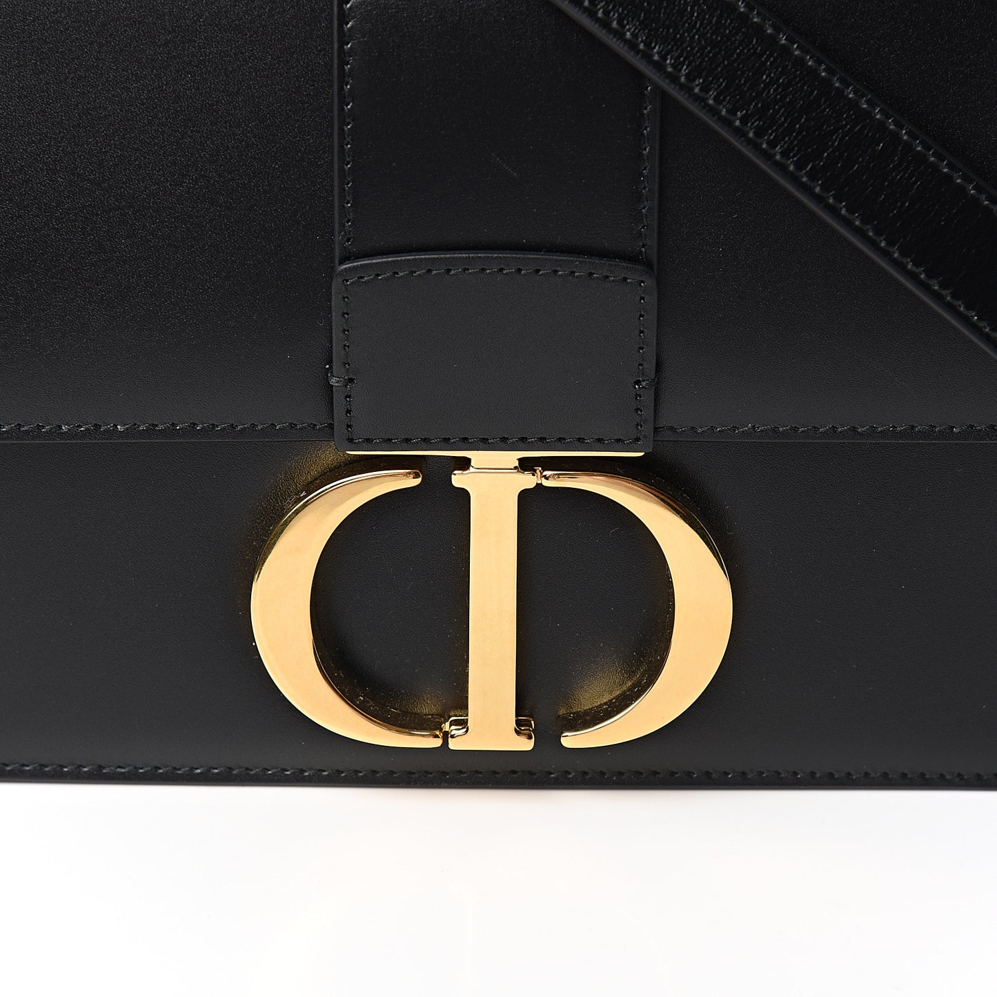 Smooth Calfskin 30 Montaigne Flap Bag Black