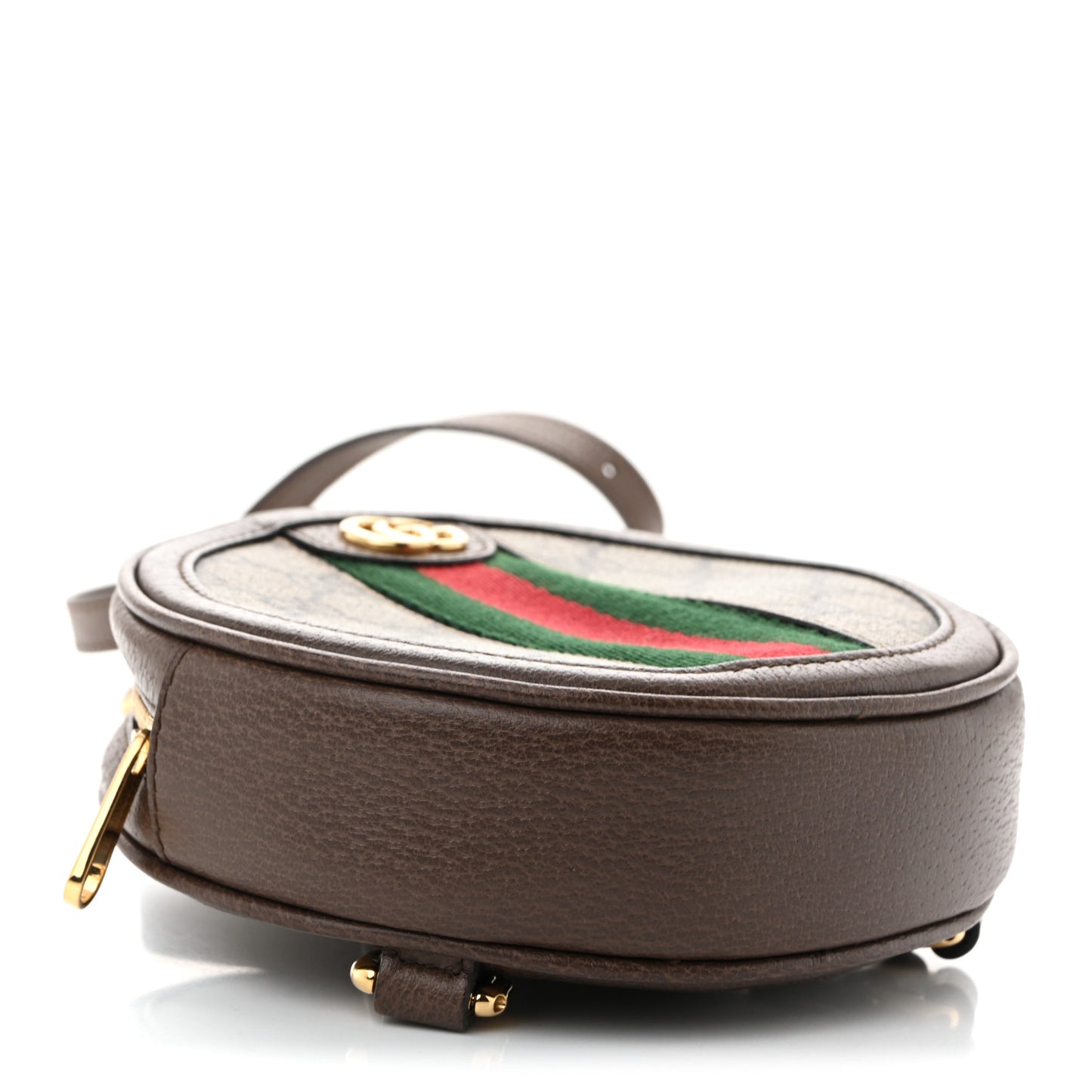 GG Supreme Monogram Web Mini Ophidia Round Shoulder Bag Brown