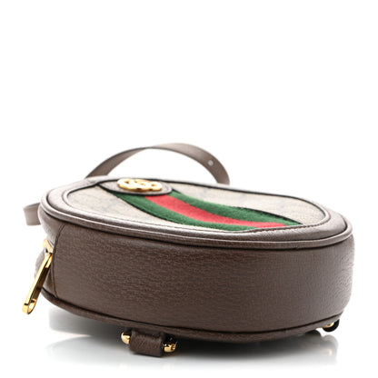 Gucci GG Supreme Monogram Web Mini Ophidia Round Shoulder Bag Brown 4 of 10