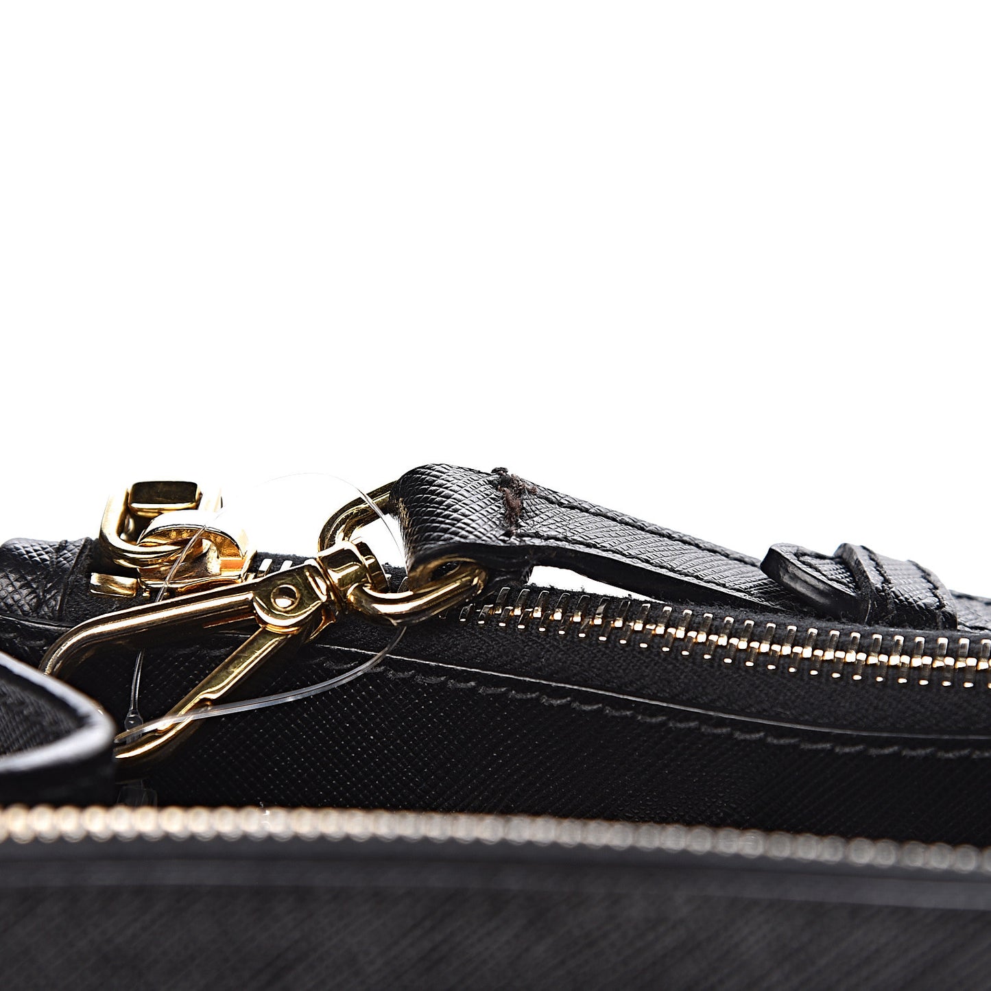 Saffiano Medium Galleria Double Zip Tote Black