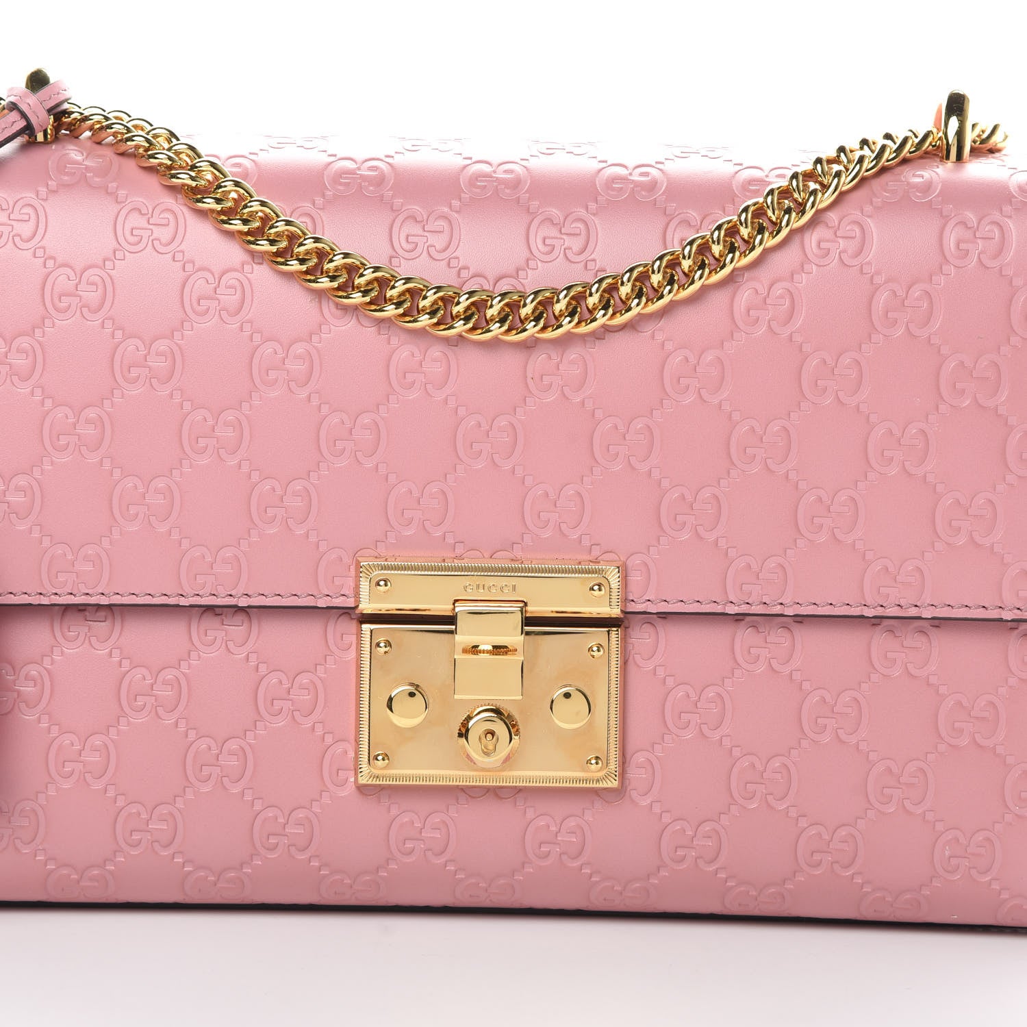 Gucci Guccissima Signature Medium Padlock Shoulder Bag Rose Baby Candy 8 of 13