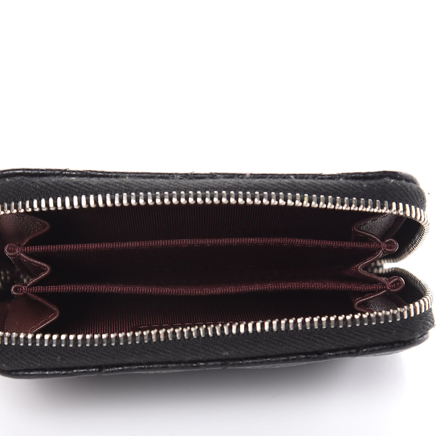 Caviar Quilted Zip Coin Purse Black