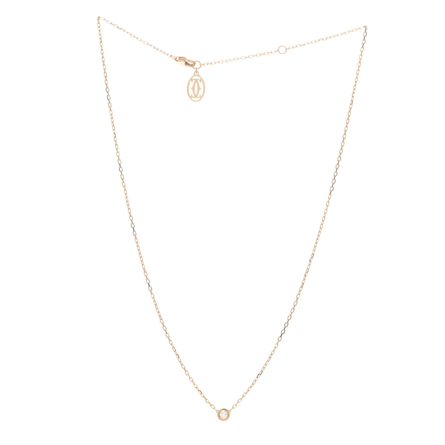 18K Pink Gold Diamond SM D'Amour Pendant Necklace
