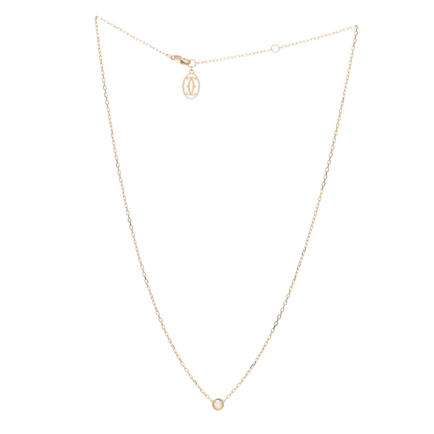 Cartier 18K Pink Gold Diamond SM D'Amour Pendant Necklace 3 of 5