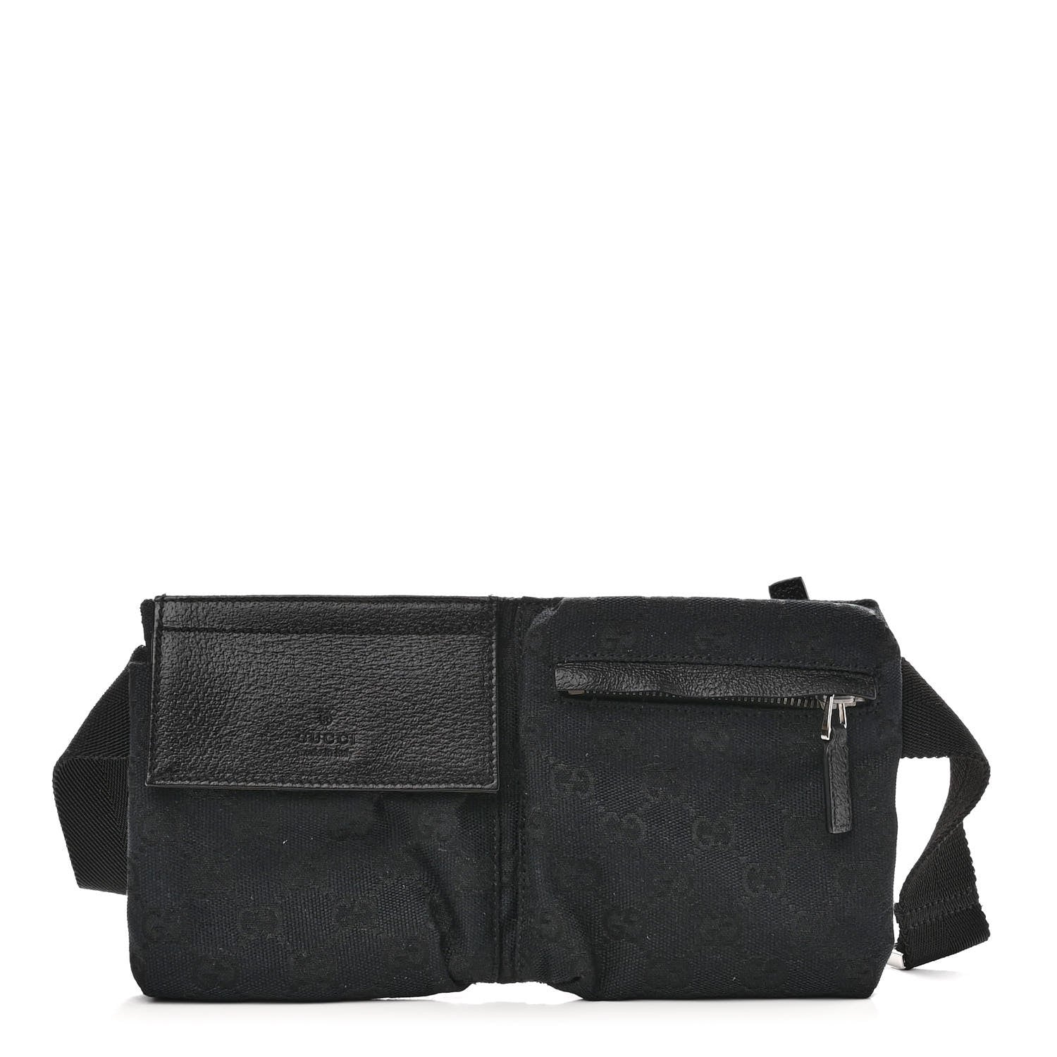 Gucci GG Monogram Double Pocket Belt Bag Black 1 of 9