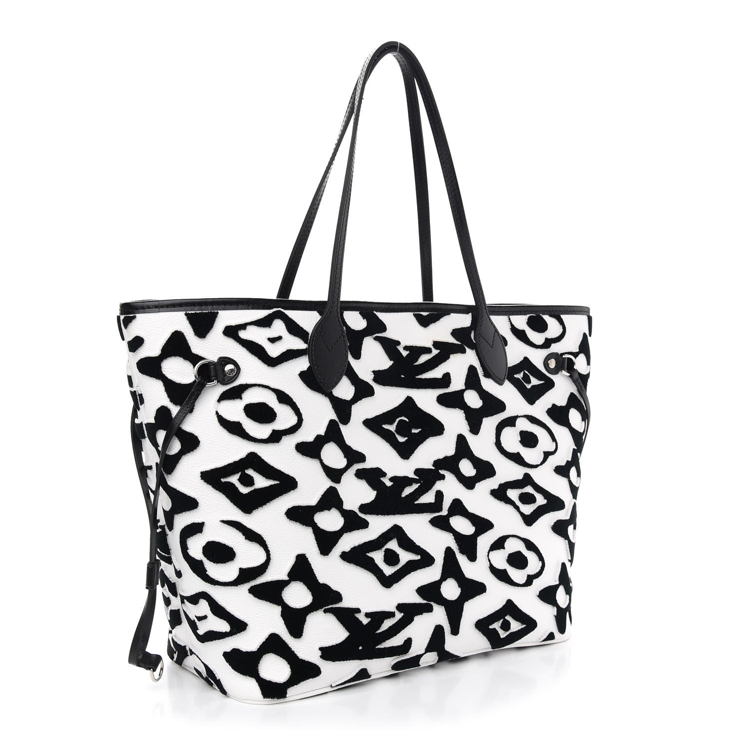 Louis Vuitton X UF Tufted Monogram Neverfull MM Black White 4 of 11