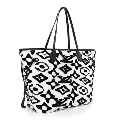 Louis Vuitton X UF Tufted Monogram Neverfull MM Black White 4 of 11