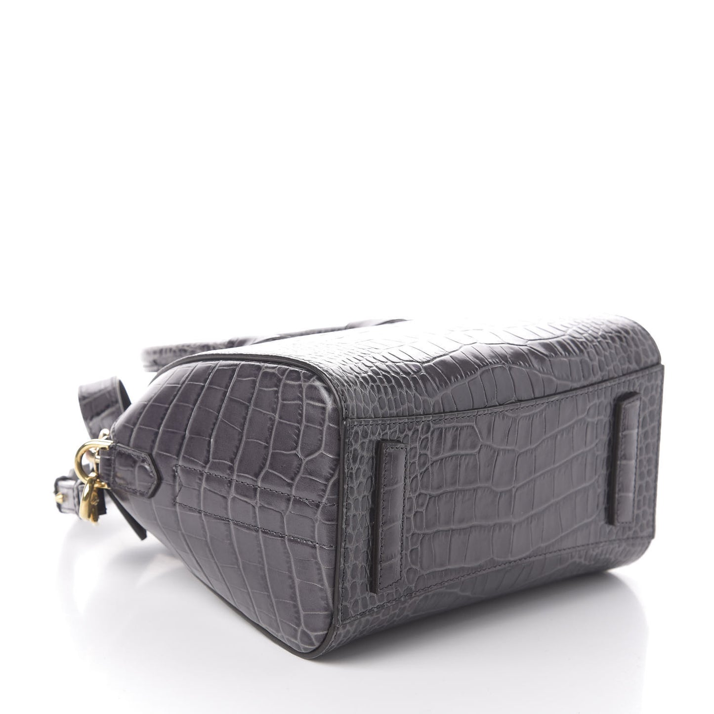 Calfskin Crocodile Embossed Mini Antigona Storm Grey