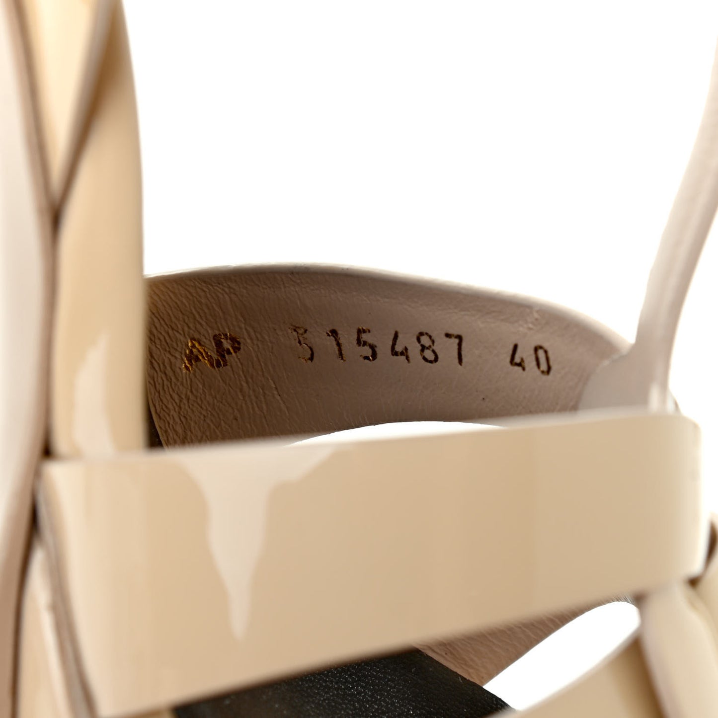 Patent Tribute 105 Platform Sandals 40 Nude Powder