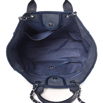 Chanel Canvas Large Deauville Tote Denim Blue 5 of 14
