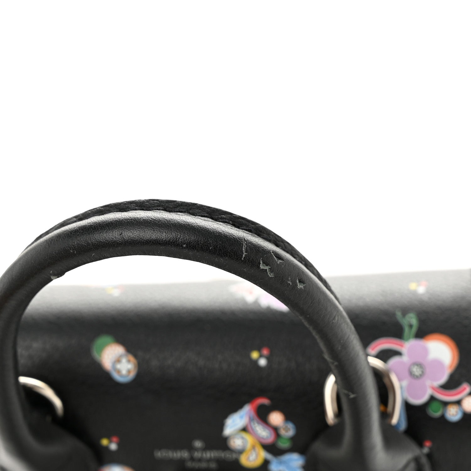 Louis Vuitton Calfskin Flower Lockme Mini Backpack Black Multicolor 13 of 14