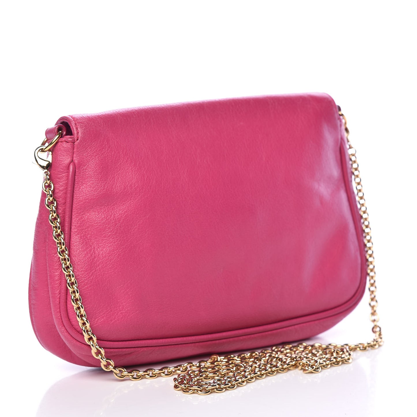 Vitello Flamingo Fendista Pouchette Crossbody Lampone