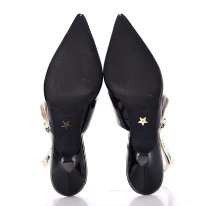 Christian Dior Patent Ribbon J'Adior Slingback 65mm Pumps 37.5 Black 6 of 10