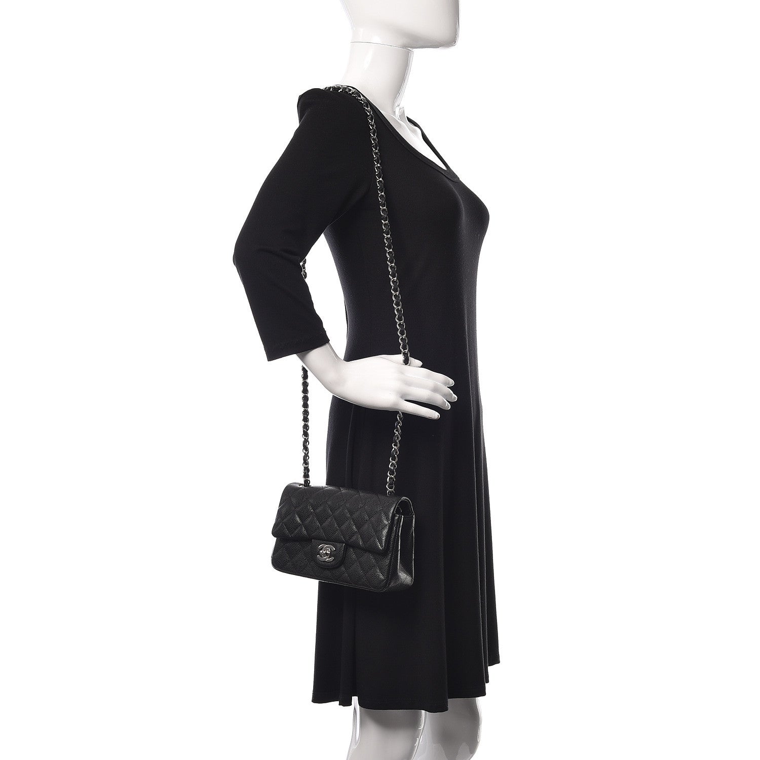 Chanel Caviar Quilted Mini Rectangular Flap Black 2 of 11