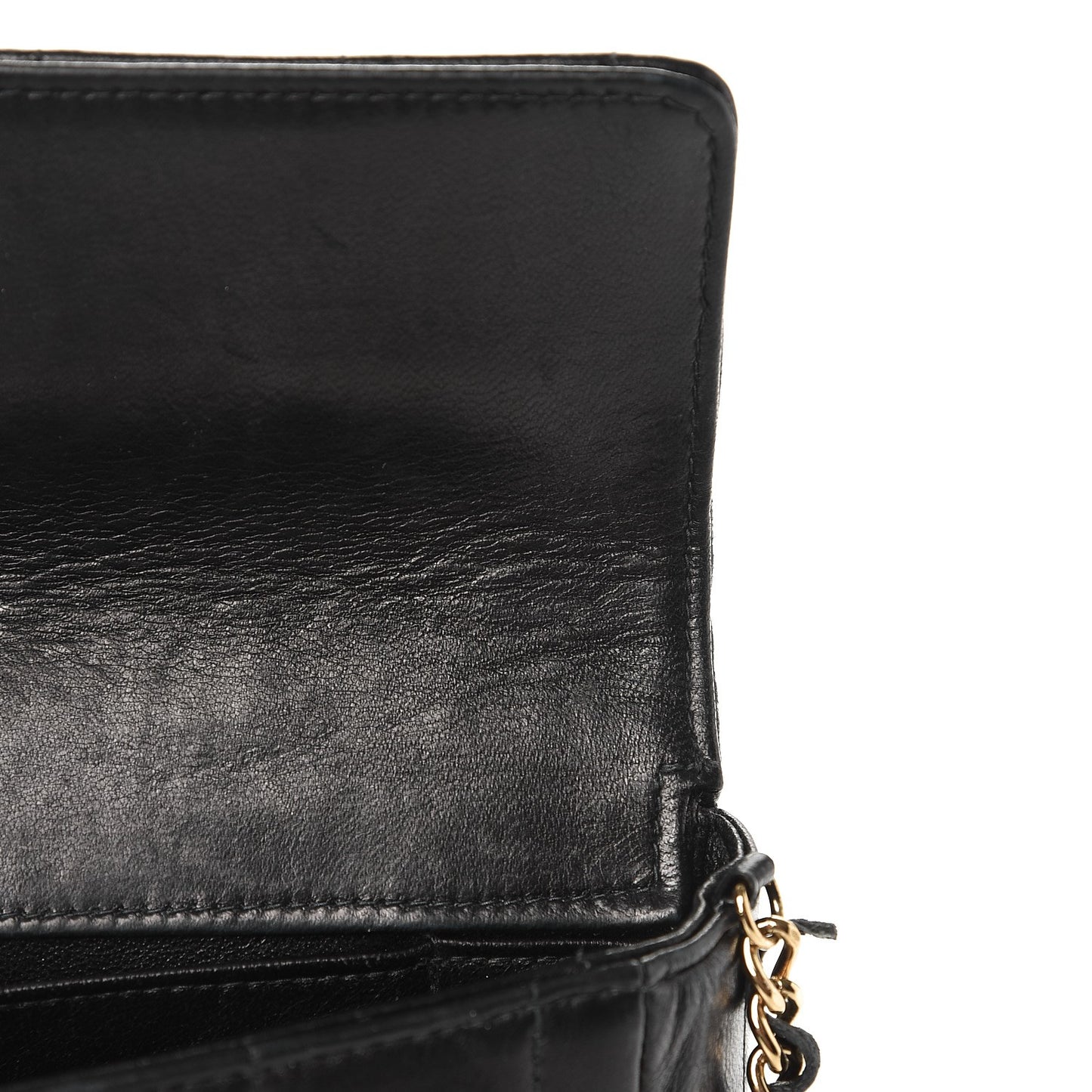 Lambskin East West Chocolate Bar Flap Black