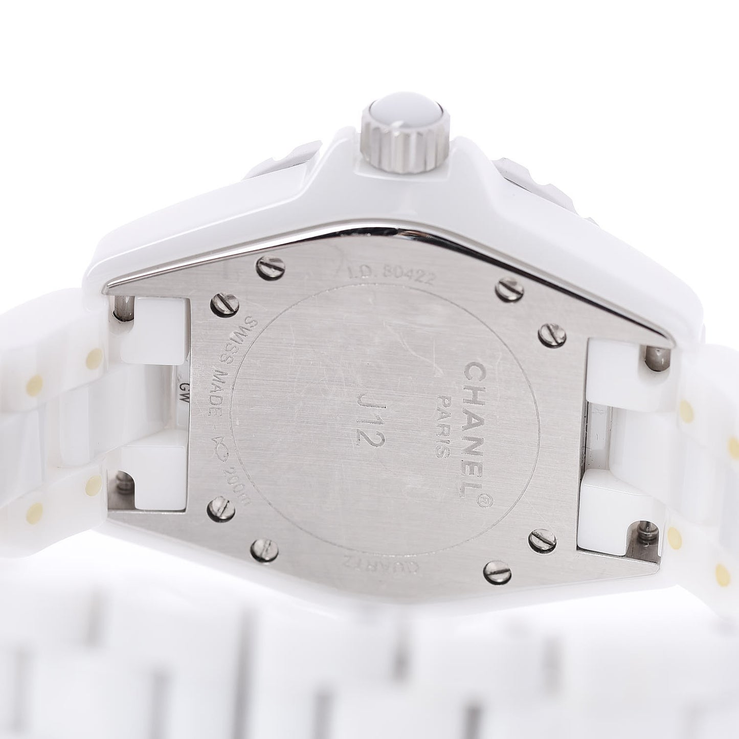 Stainless Steel Ceramic Diamond 33mm J12 Quartz Watch White