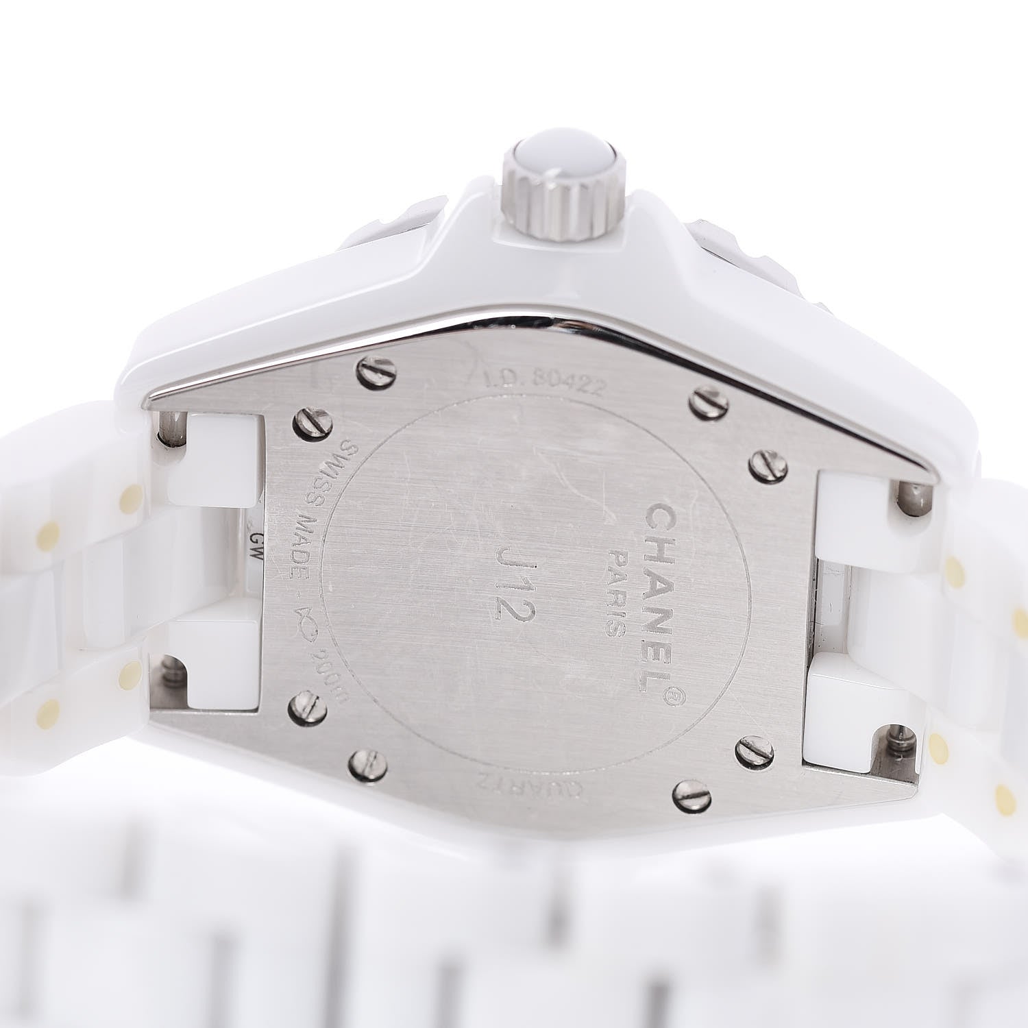Chanel Stainless Steel Ceramic Diamond 33mm J12 Quartz Watch White 5 of 5