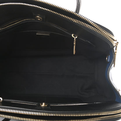 Prada Saffiano City Calfskin Bi-Color Tote Bluette Black 6 of 19