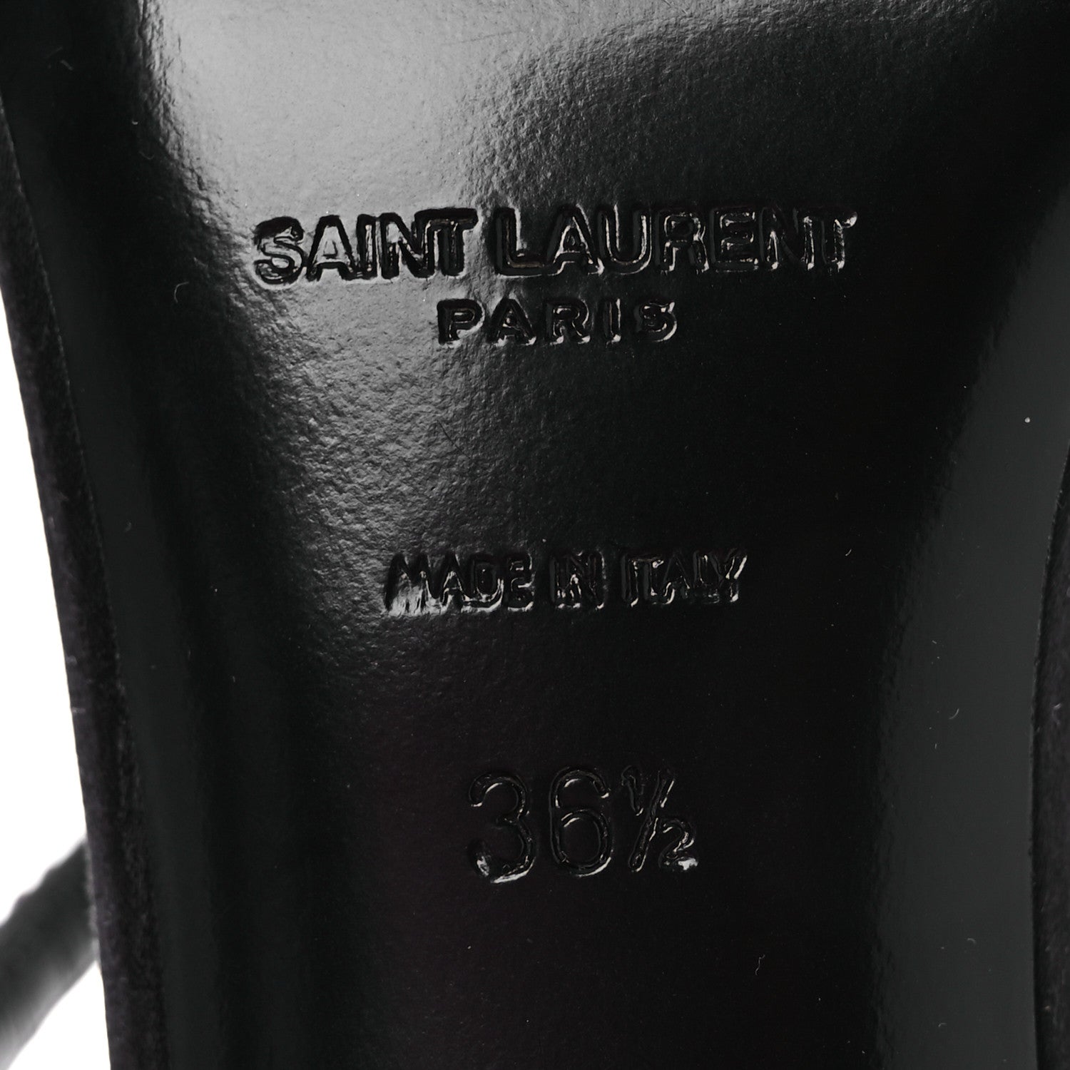Saint Laurent Crepe Satin Strass Baliqua 55 Ankle Strap Sandals 36.5 Black Greige 8 of 11